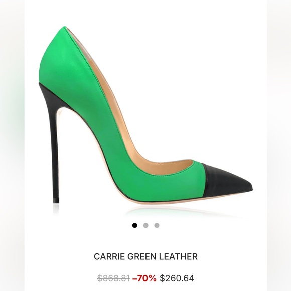 Carrie Heel by IDENTITA Green and Black Stiletto Heels NIB NWT